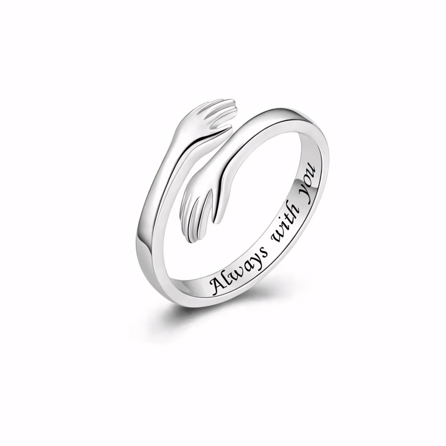S925 I LOVE YOU Hug Design Ring Can Be Customized With Any Letter Engraving