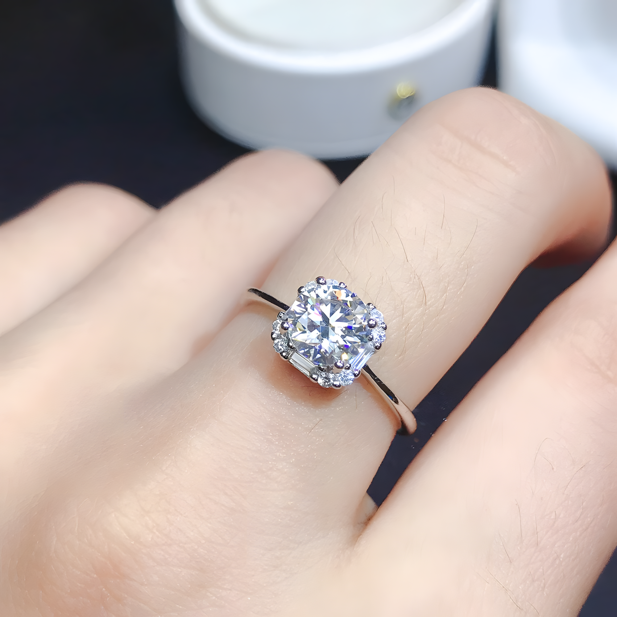 Moissanite Diamond S925 Silver Ring Classic Design