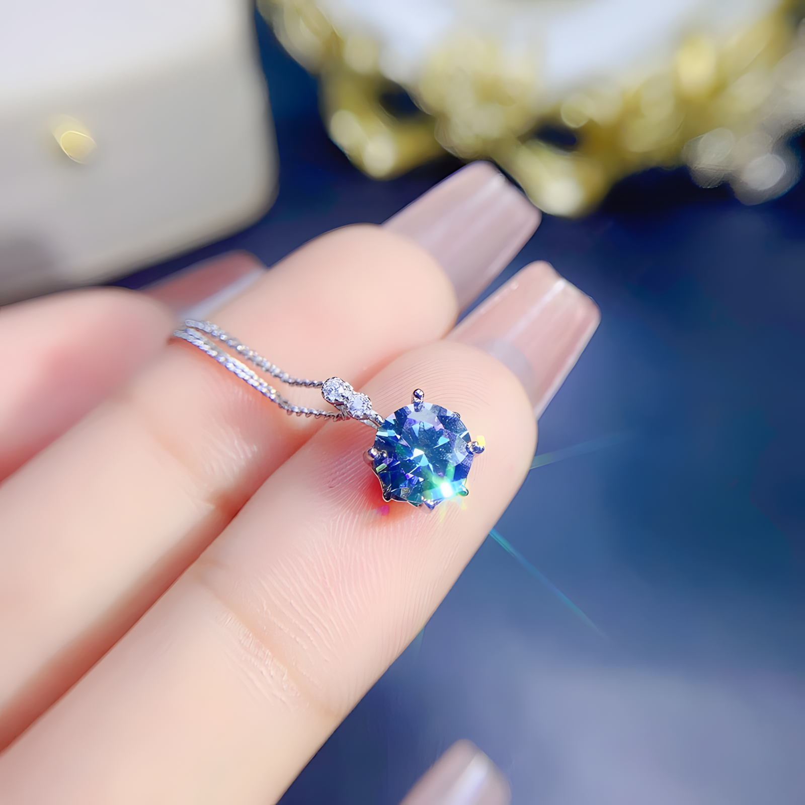 Moissanite Diamond S925 Silver Pendent Classic Design