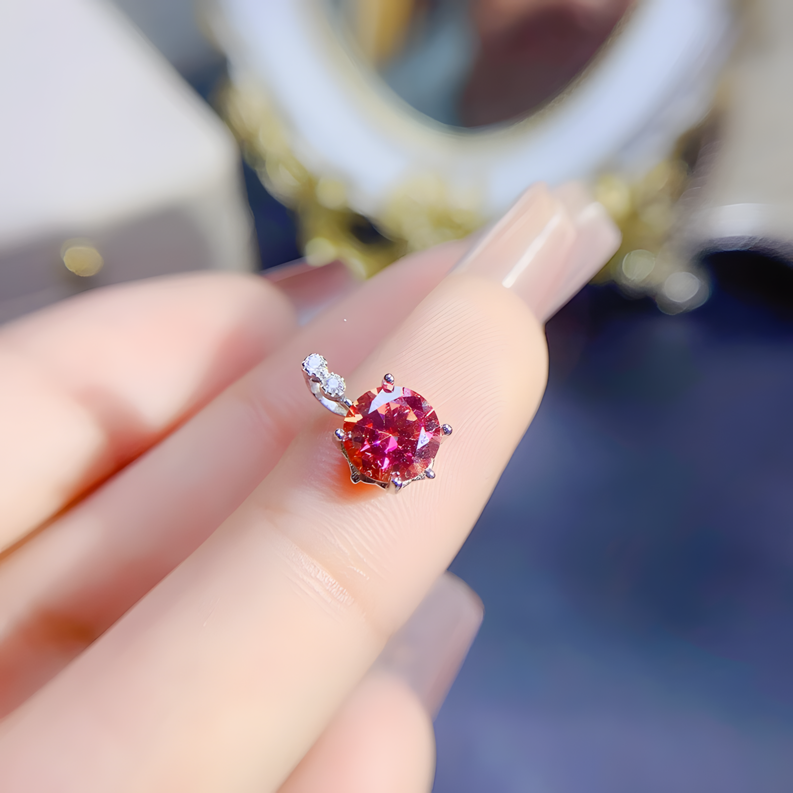 Moissanite Diamond S925 Silver Pendent Classic Design