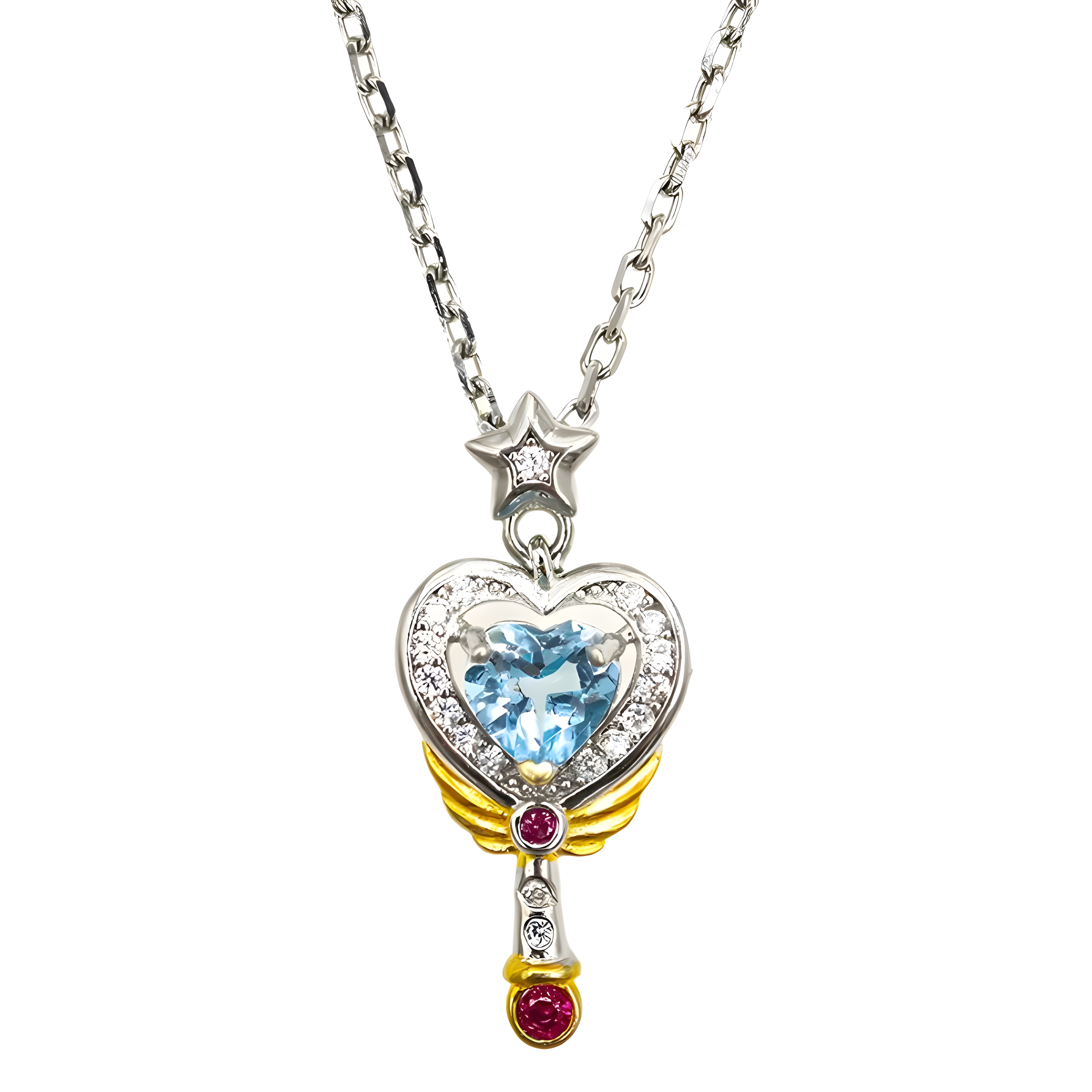 Heart Amethyst S925 Silver Pendent Love Magic Wand Design