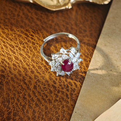 不上架Oval Faceted Rube S925 Silver Ring 