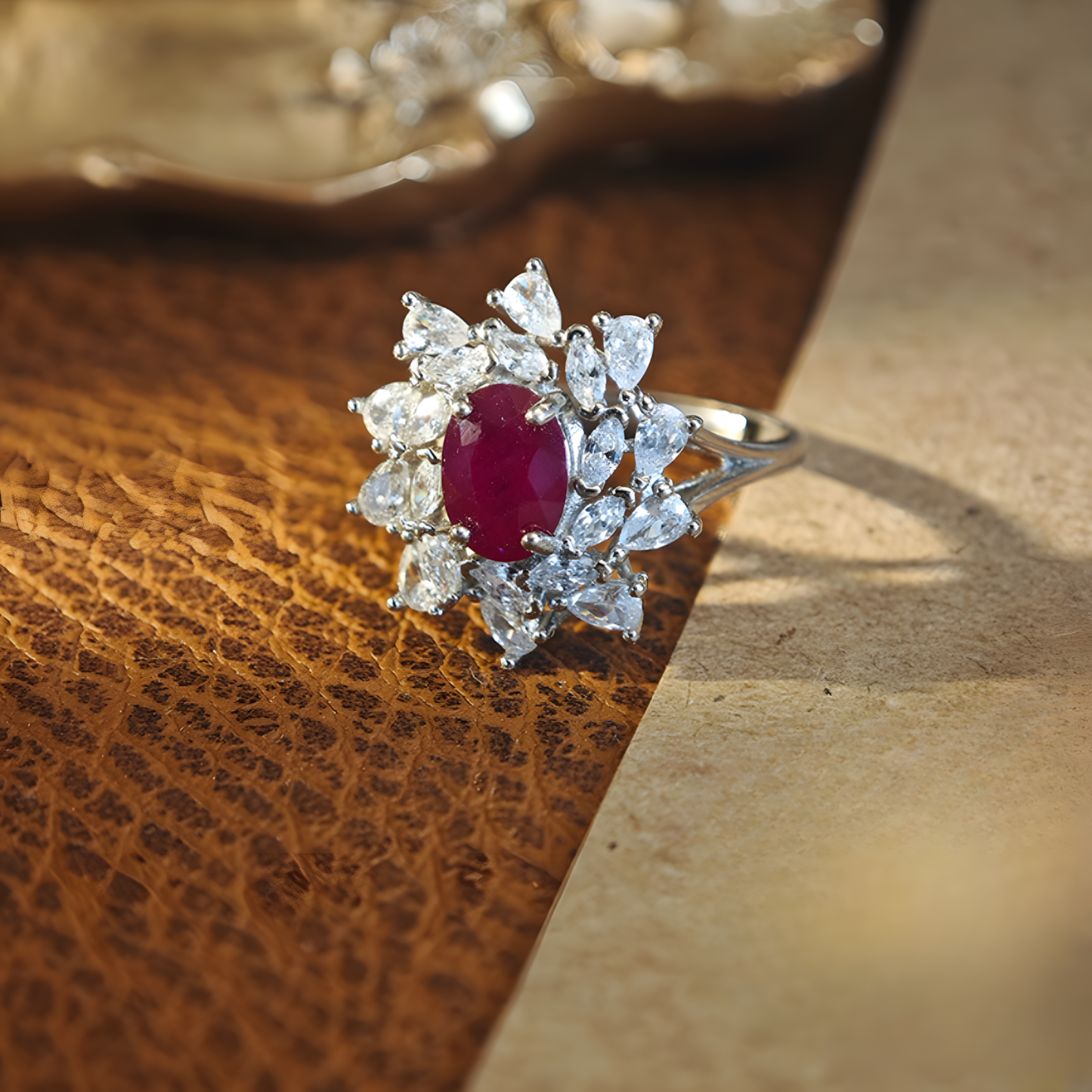 不上架Oval Faceted Rube S925 Silver Ring 