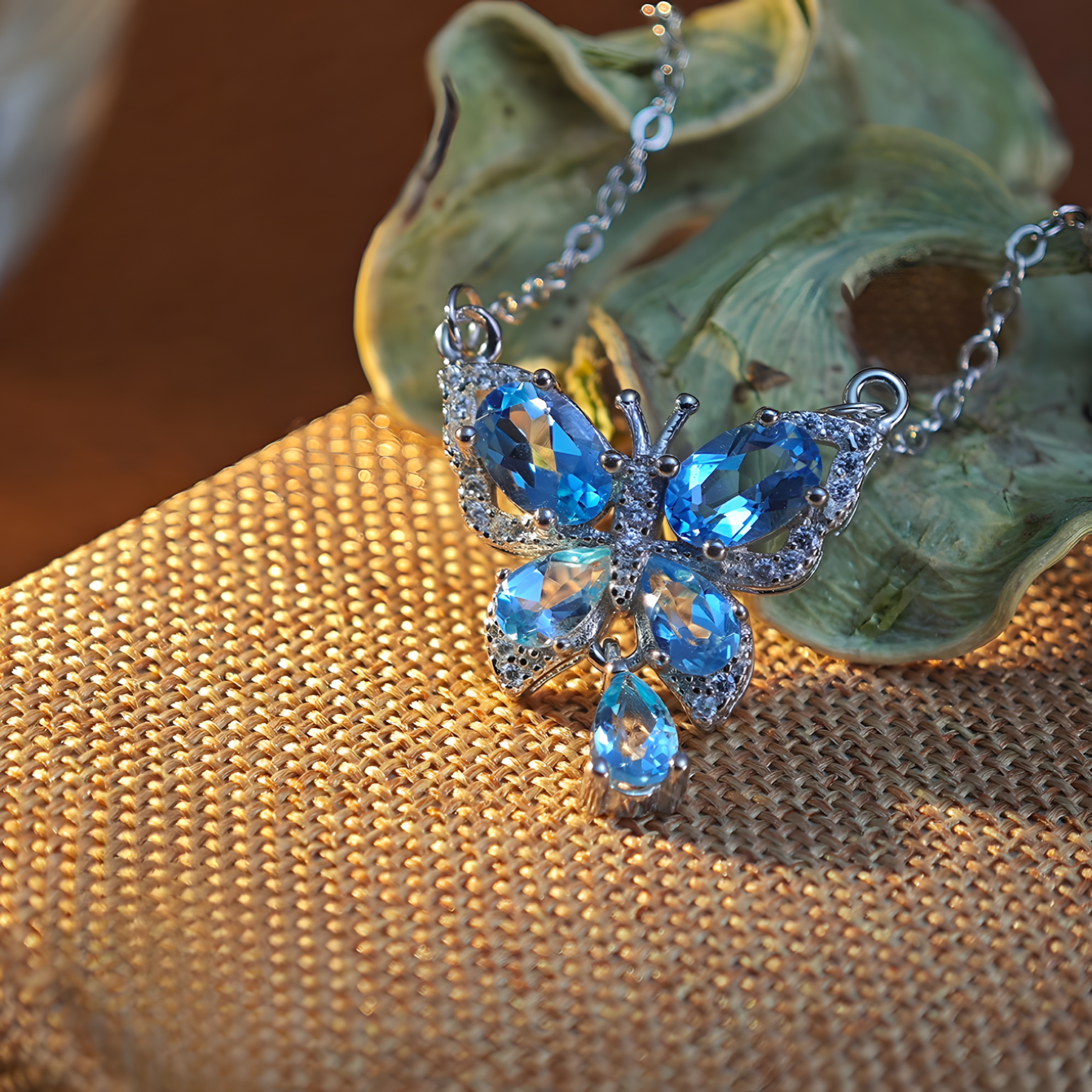 Faceted Black Spinel S925 Silver Pendent Butterfly Design