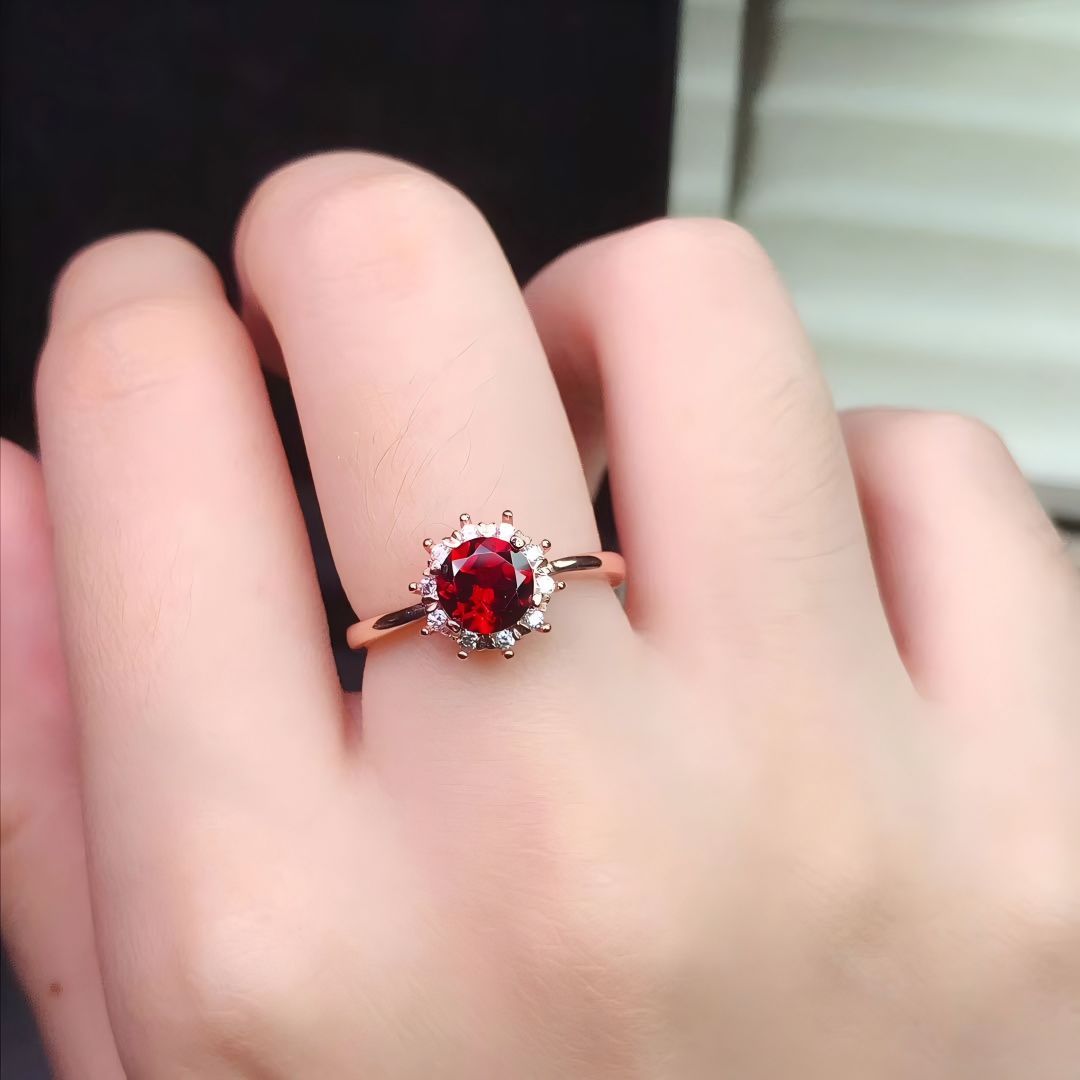 Sun Design Mozambique Pomegranate Rose Gold S925 Silver Set