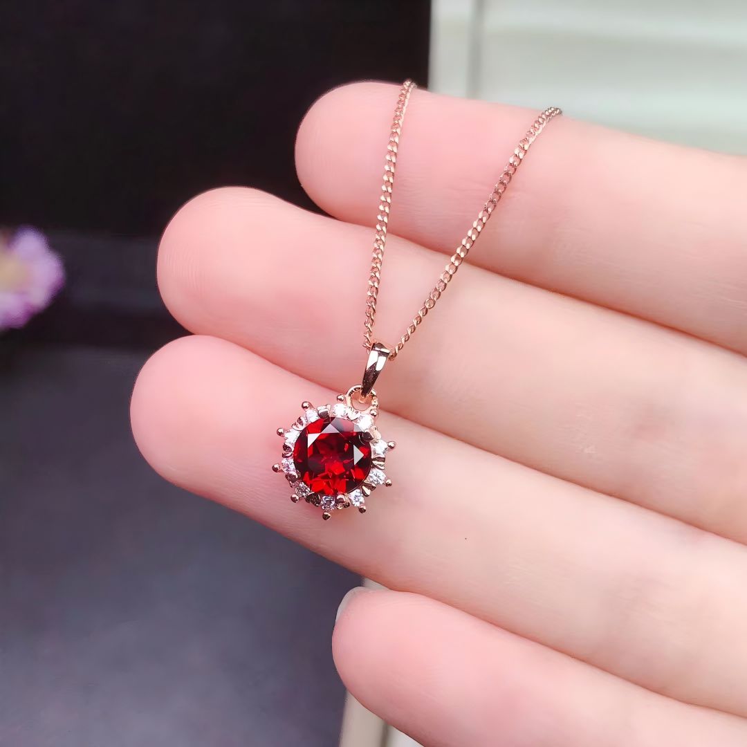 Sun Design Mozambique Pomegranate Rose Gold S925 Silver Set