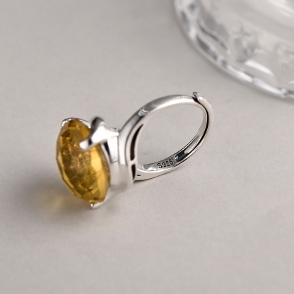 Firework Citrine S925 Silver twisted design Ring