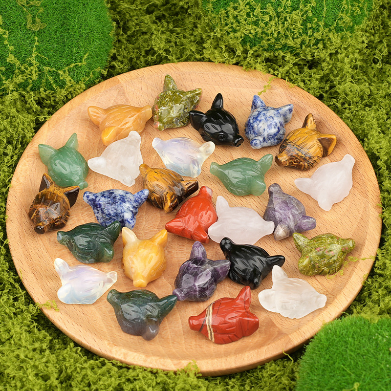Crystal Fox Head Carving,10g
