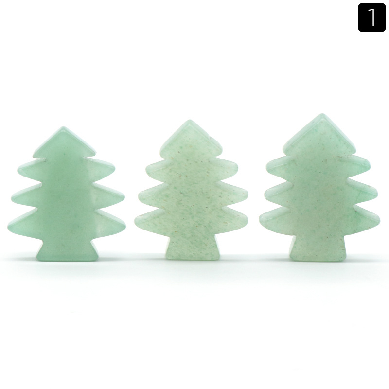 Mini Crystal Stone Christmas Tree Carving（1-piece)