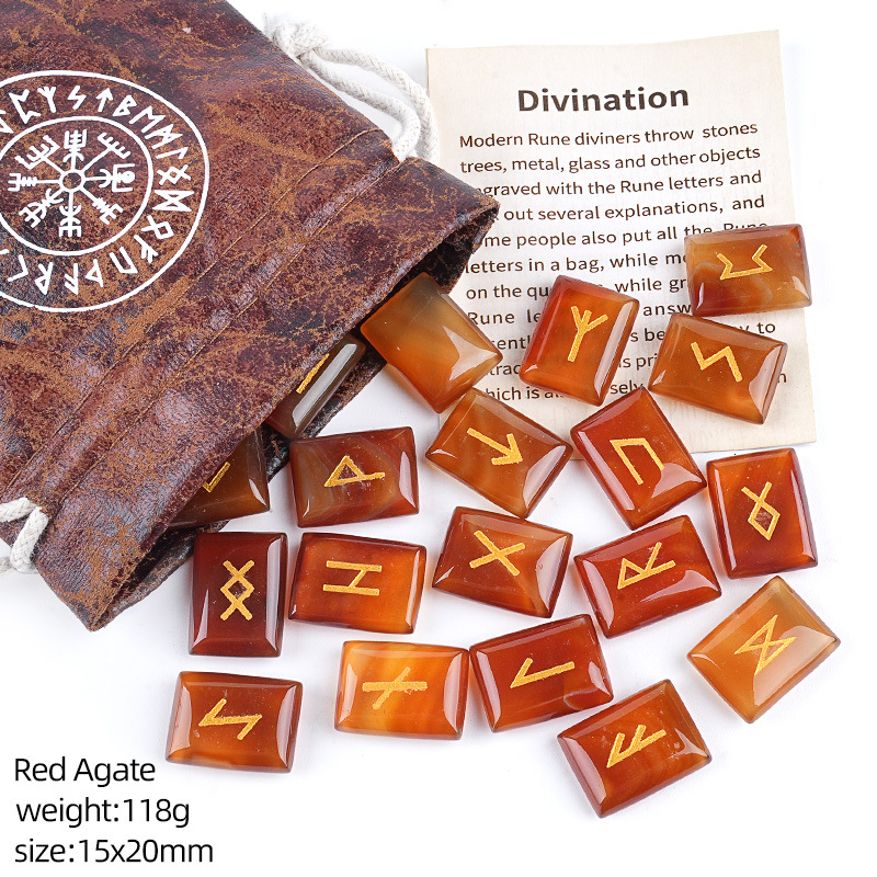Natural Crystal Rune Set of 25 Pieces,110g