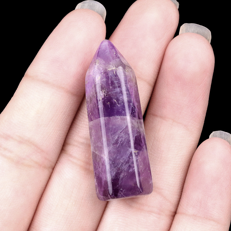 Crystal hexagonal single-point pillar stone,12.5×38mm
