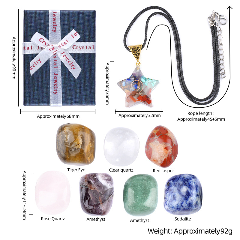 Seven-Color Crystal Semi-Precious Agate Set
