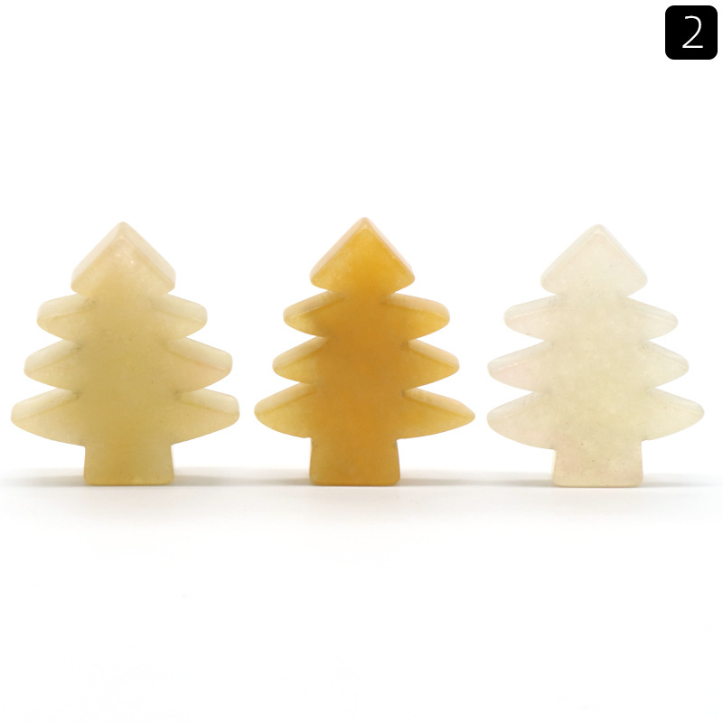 Mini Crystal Stone Christmas Tree Carving（1-piece)