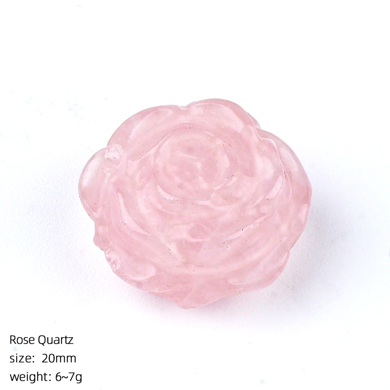20mm Natural Crystal Rose Ornament without Hole，7g