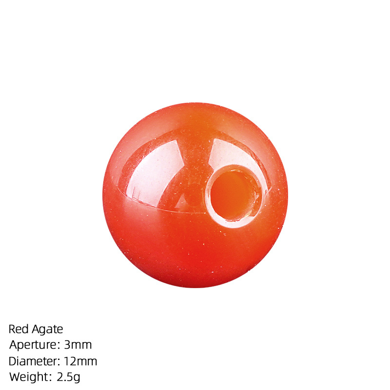 12mm Natural Crystal Large Hole Beads，3g