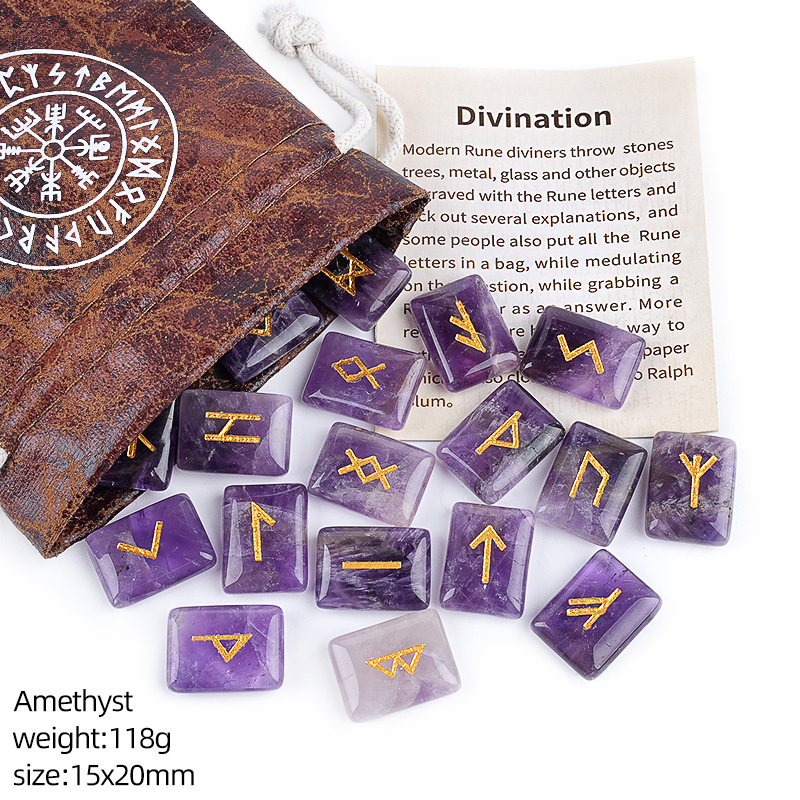 Natural Crystal Rune Set of 25 Pieces,110g