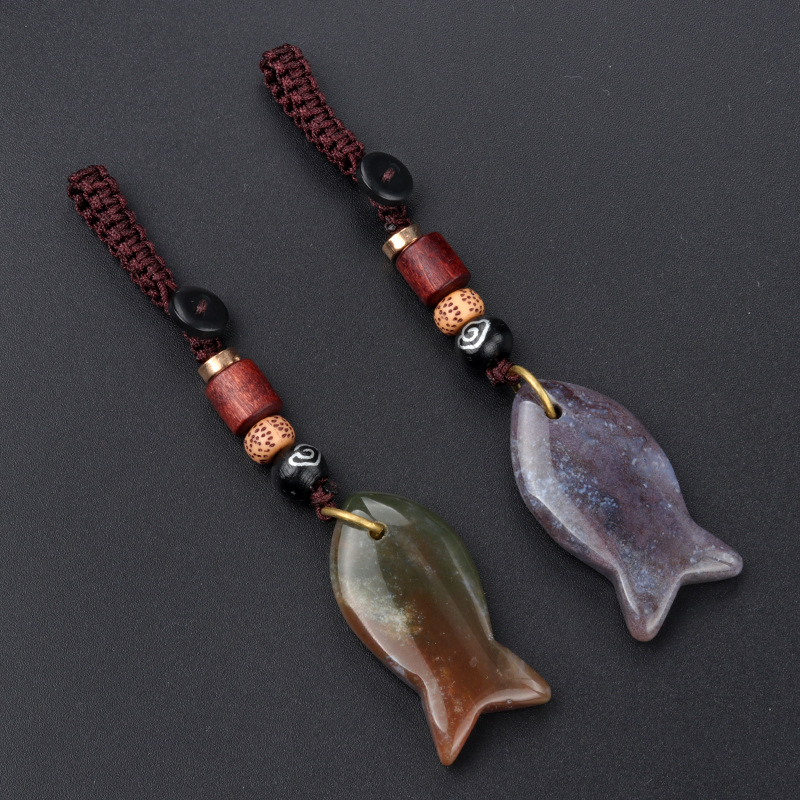 crystal fish keychain