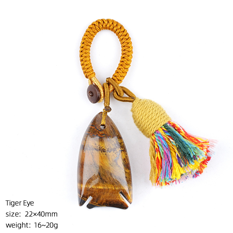 Bohemian-style crystal fish keychain