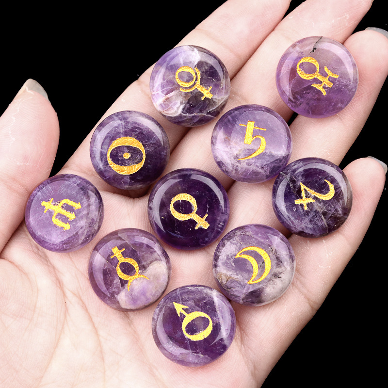 Solar System's Ten Planet Symbols Crystal Runes（10-pieces）