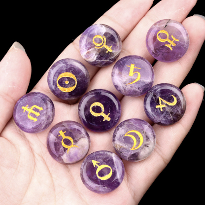 Solar System's Ten Planet Symbols Crystal Runes（10-pieces）