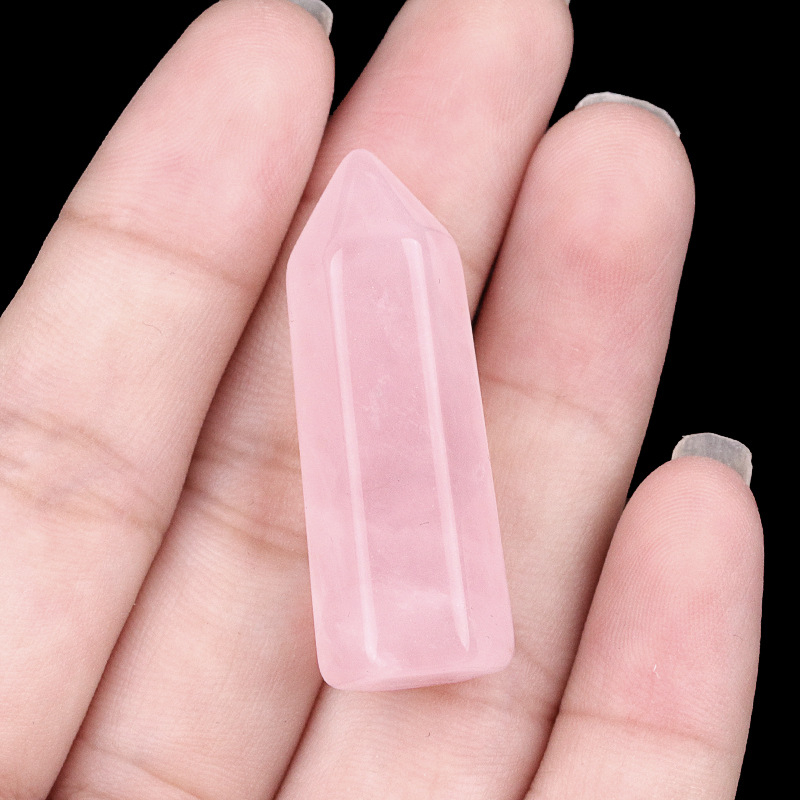 Crystal hexagonal single-point pillar stone,12.5×38mm