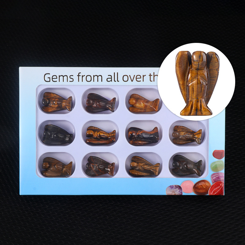 12PCS Crystal Angel Figurines in Color Box