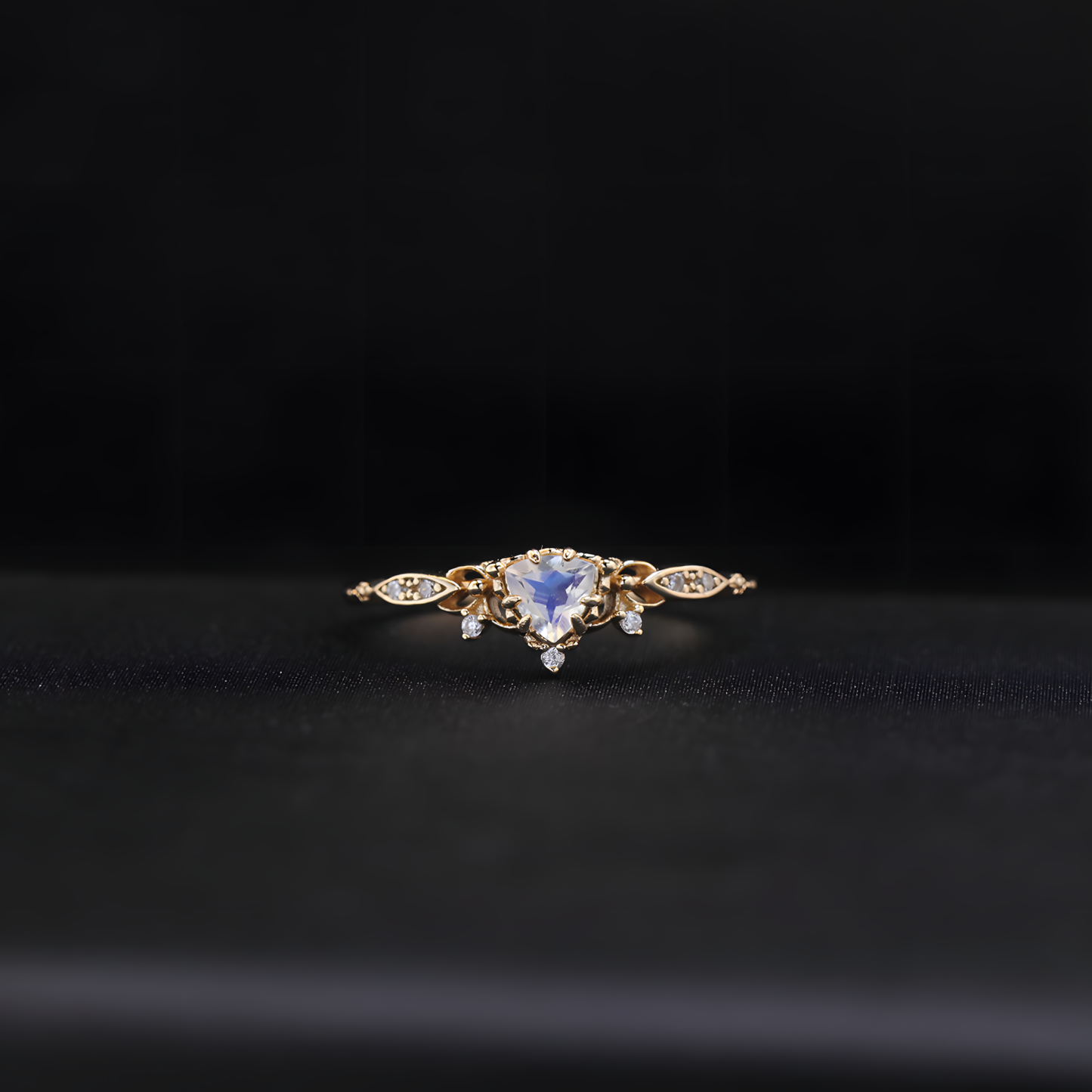 Tanzanite S925 Silver Ring Triangular Teardrop Shape Design Rose Gold Color