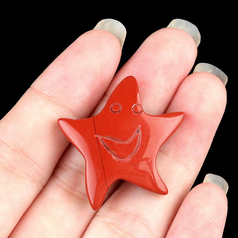 Crystal smiley face star, no hole, 30mm