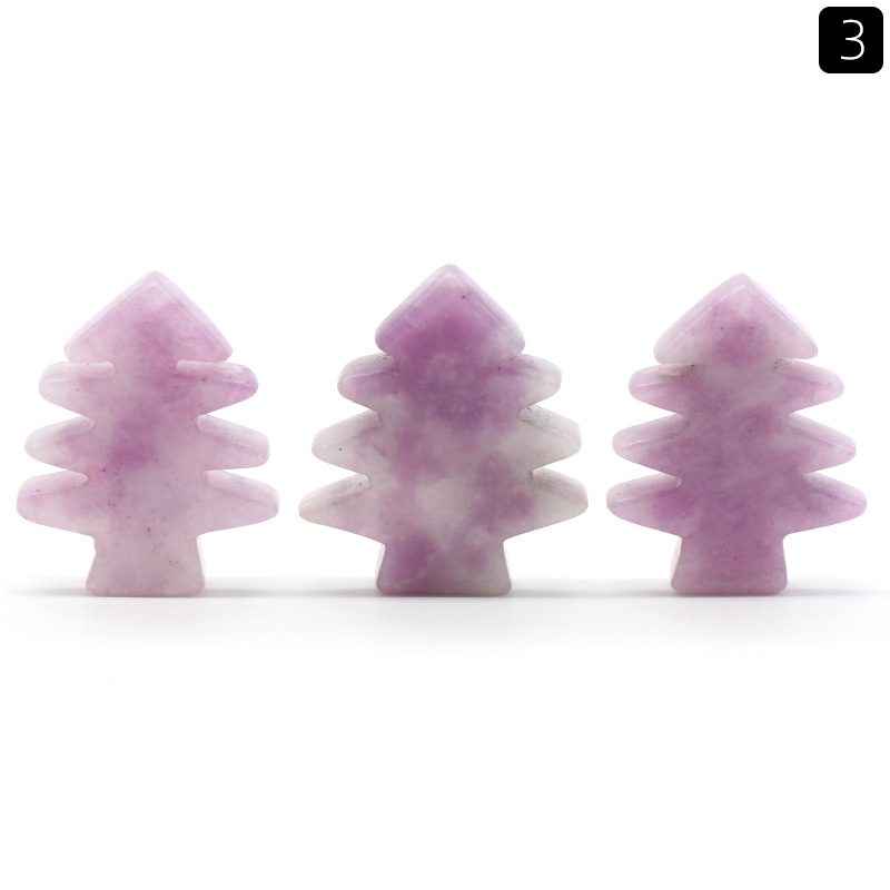 Mini Crystal Stone Christmas Tree Carving（1-piece)