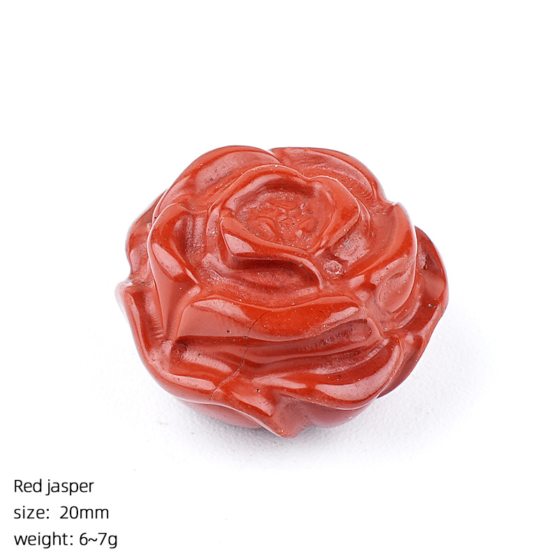 20mm Natural Crystal Rose Ornament without Hole，7g