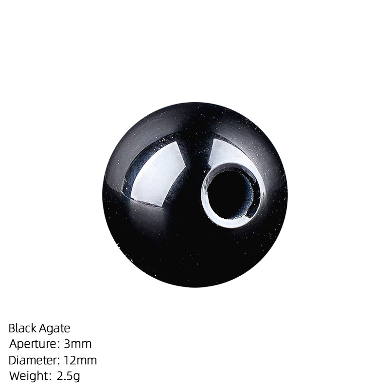 12mm Natural Crystal Large Hole Beads，3g