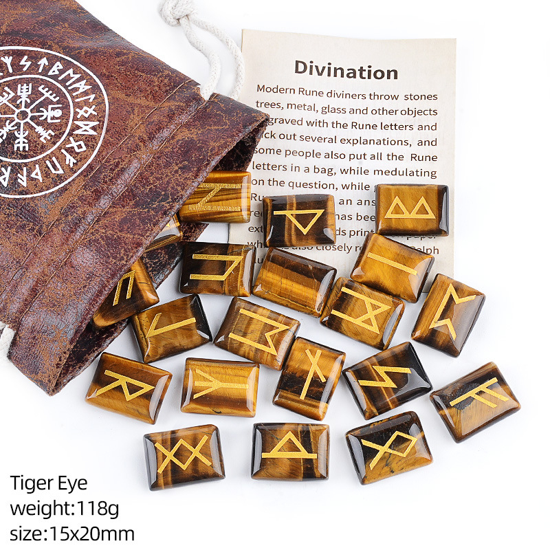Natural Crystal Rune Set of 25 Pieces,110g