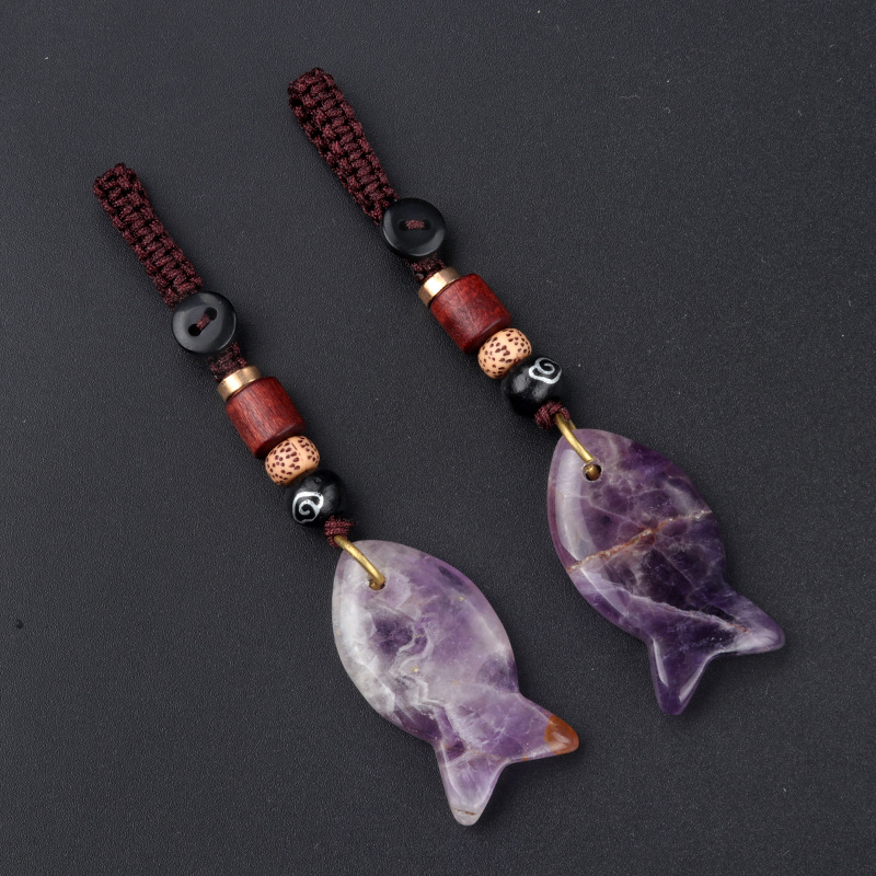 crystal fish keychain