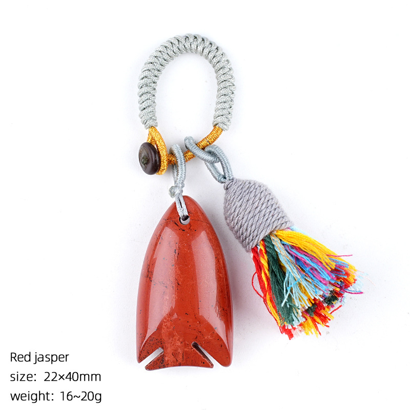 Bohemian-style crystal fish keychain