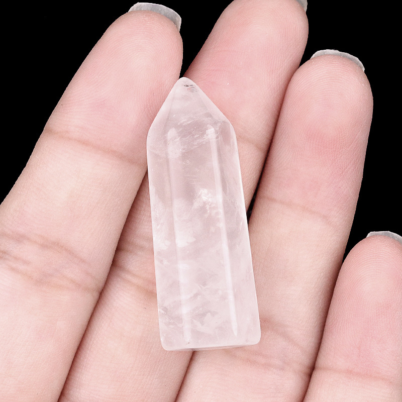 Crystal hexagonal single-point pillar stone,12.5×38mm