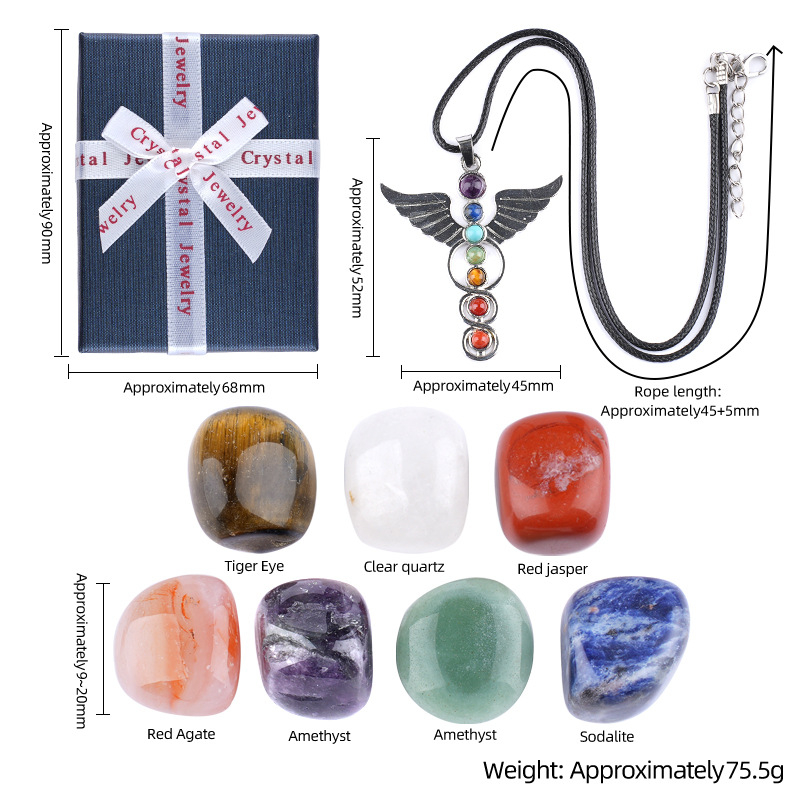 Seven-Color Crystal Semi-Precious Agate Set