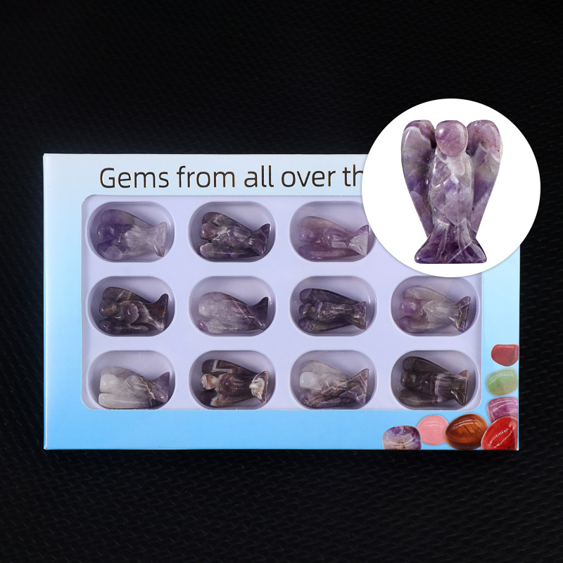 12PCS Crystal Angel Figurines in Color Box
