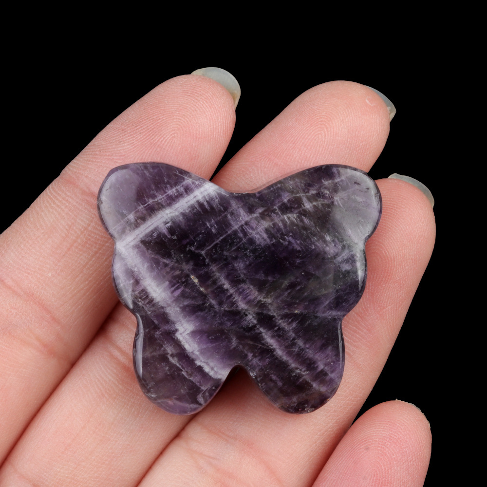 Large Butterfly Solid Crystal Carvings，30×35mm