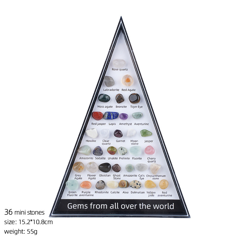 36 Crystal and Gemstone Mineral Specimens, Educational Gift for Kids