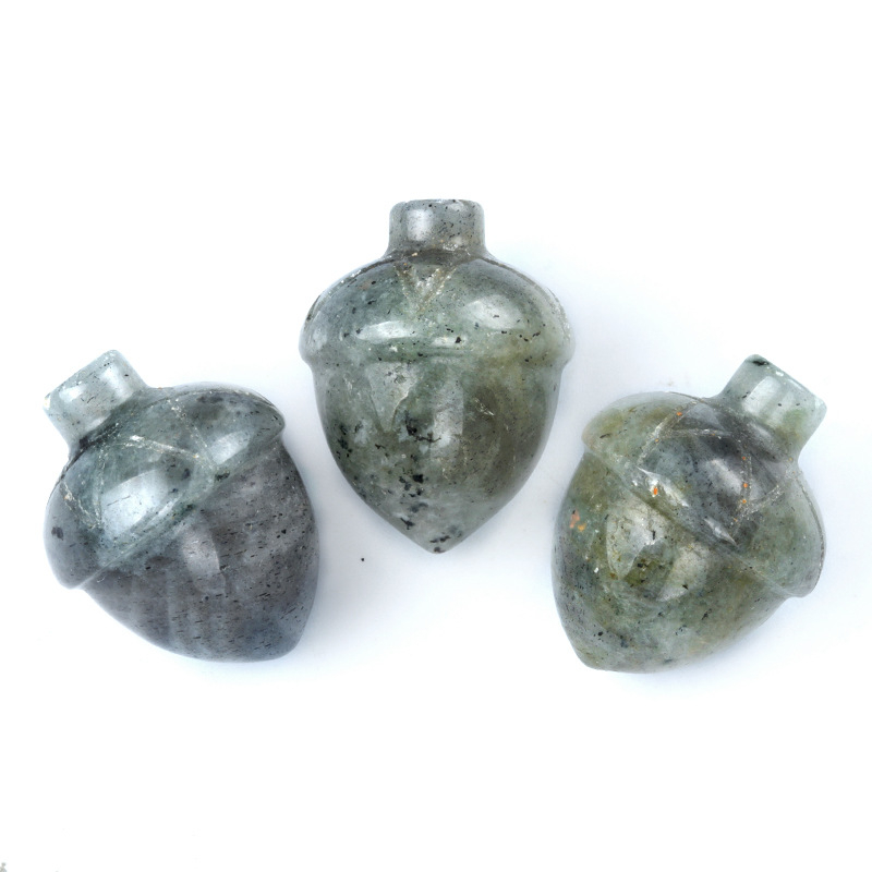 Crystal Hazelnut, Acorn, Stone, Pinecone Mini Fruit Carvings,20X26mm