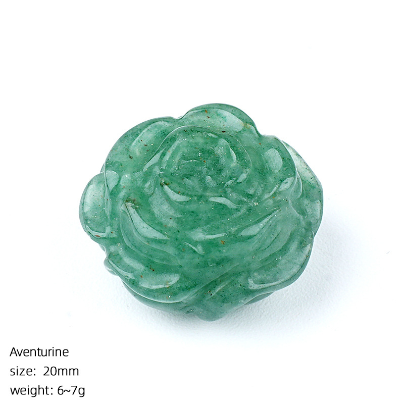 20mm Natural Crystal Rose Ornament without Hole，7g