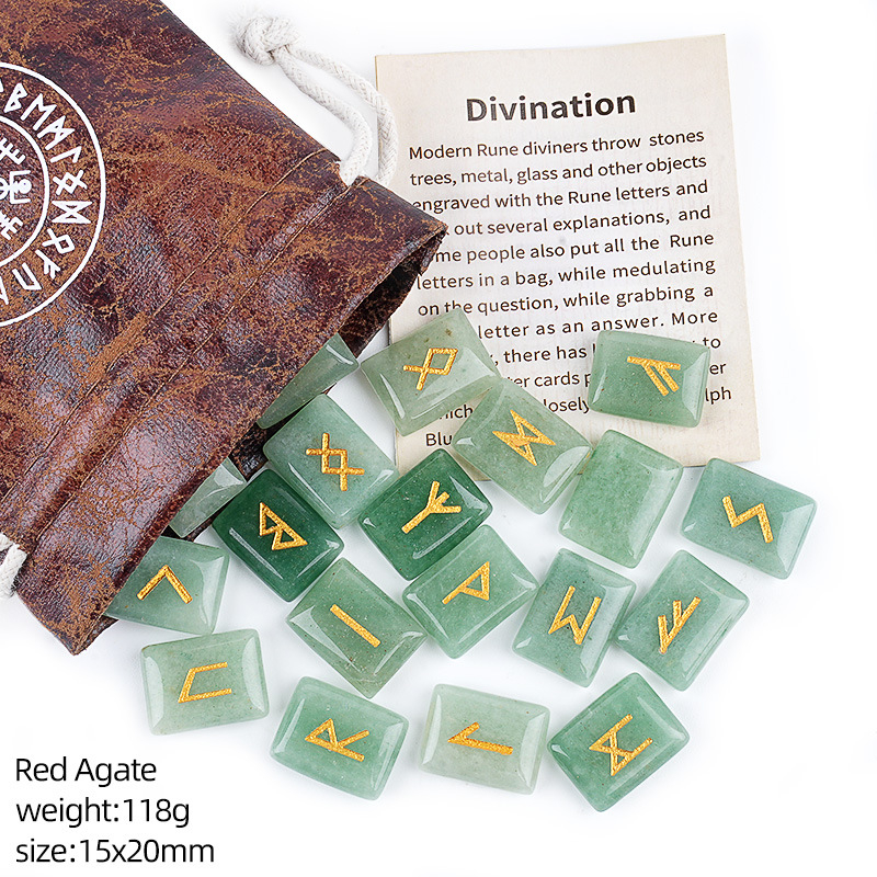 Natural Crystal Rune Set of 25 Pieces,110g