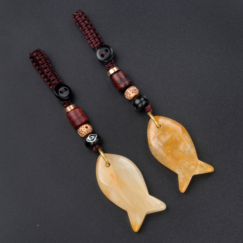 crystal fish keychain