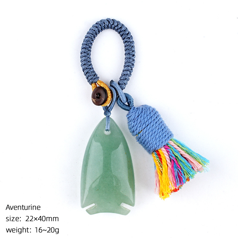 Bohemian-style crystal fish keychain