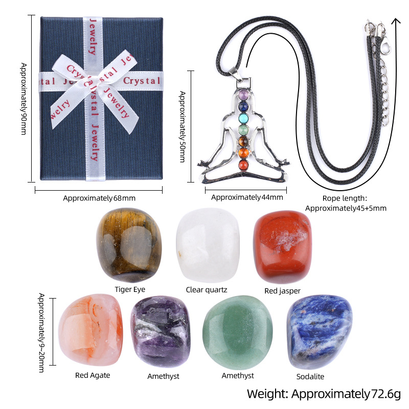 Seven-Color Crystal Semi-Precious Agate Set