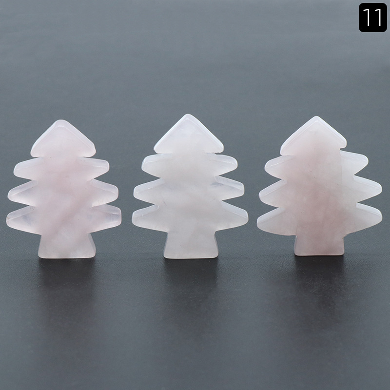 Mini Crystal Stone Christmas Tree Carving（1-piece)