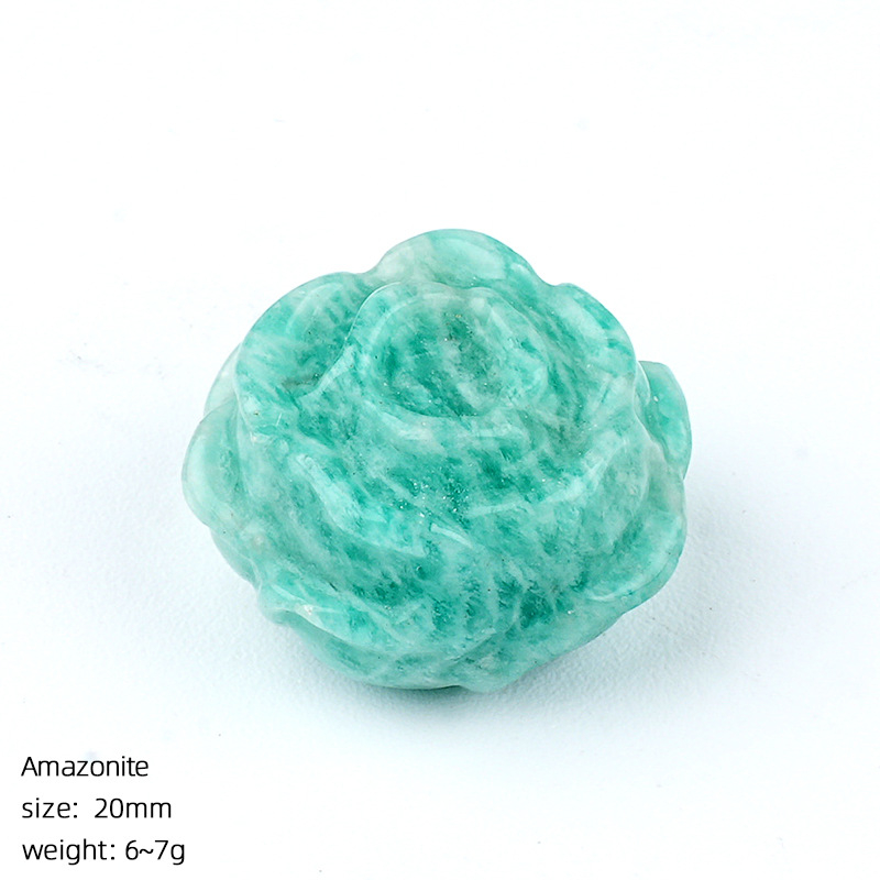 20mm Natural Crystal Rose Ornament without Hole，7g