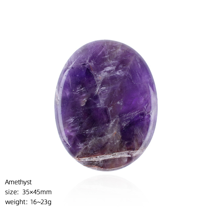 Custom Natural Crystal Palm Stone，23g,35*45mm