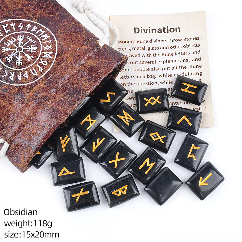 Natural Crystal Rune Set of 25 Pieces,110g