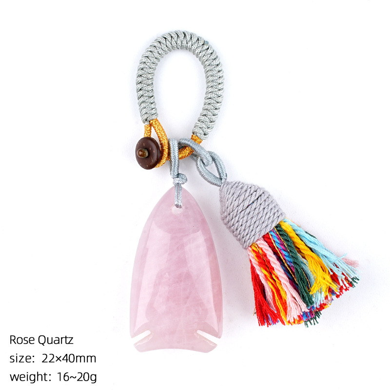 Bohemian-style crystal fish keychain